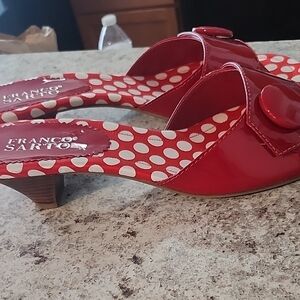 Franco Sarto Red Patent Leather Mules